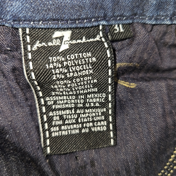 7FAM Jeans Stretch Denim The Skinny Women's Size 31 *Flaw* 7 For All Mankind - Picture 10 of 14